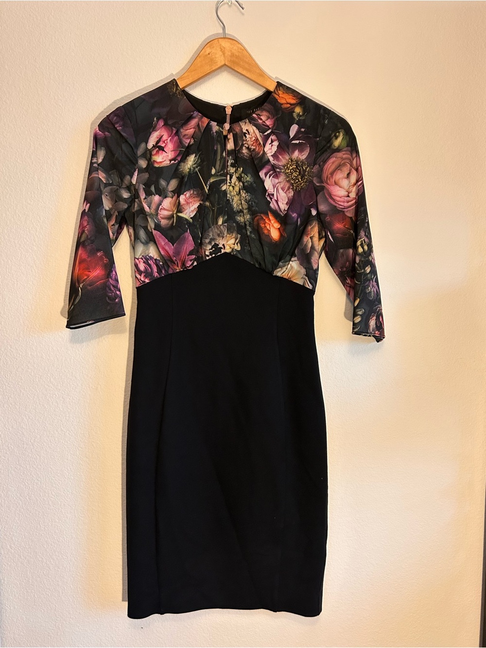 Black and floral Ted baker dress.